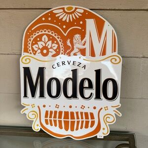 Modelo Orange and White Wall Sign - Modelo Beer Brand